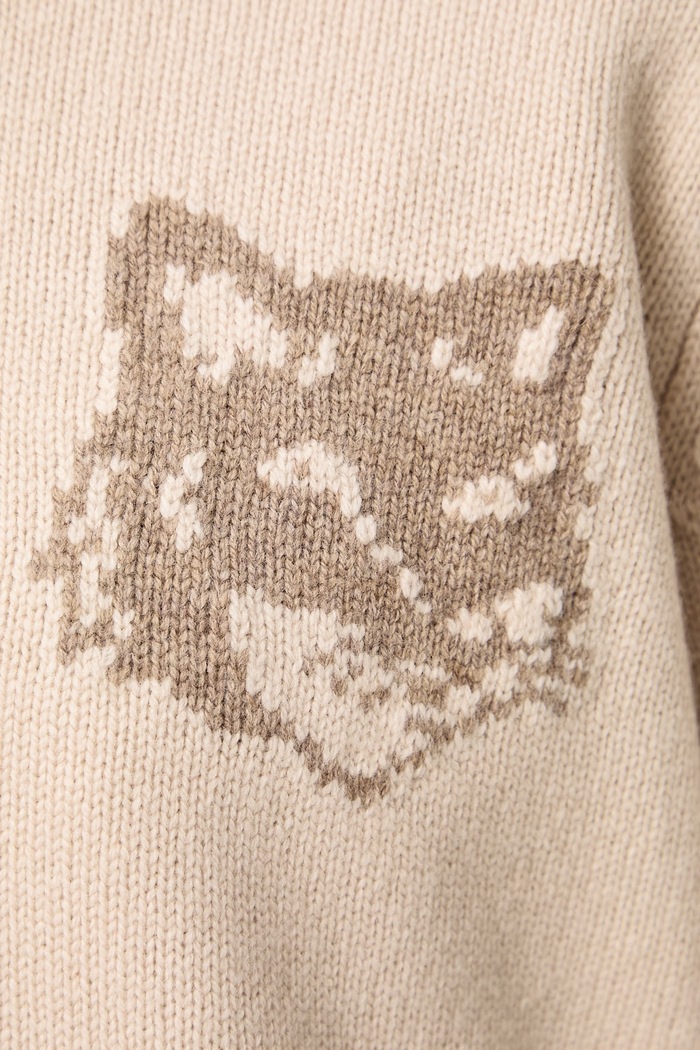 Maison Kitsuné Fox Head kardigan wełniany damski NW00509KM0329