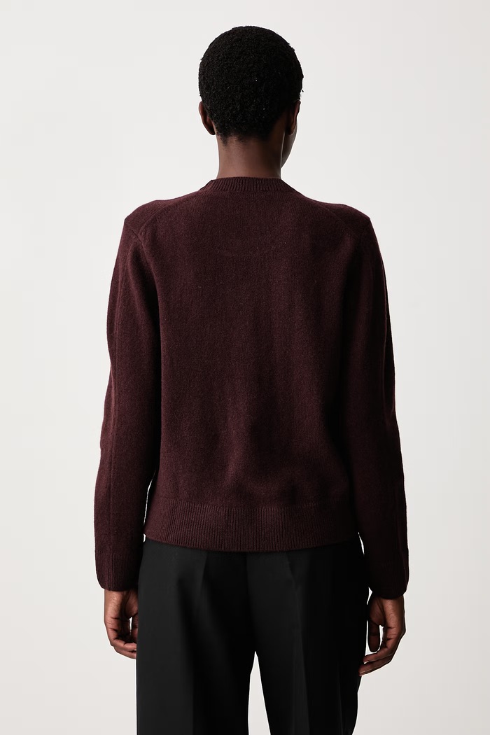 Odzież Maison Kitsuné Fox Head sweter wełniany damski MRWKJ11KT1006 bordowy