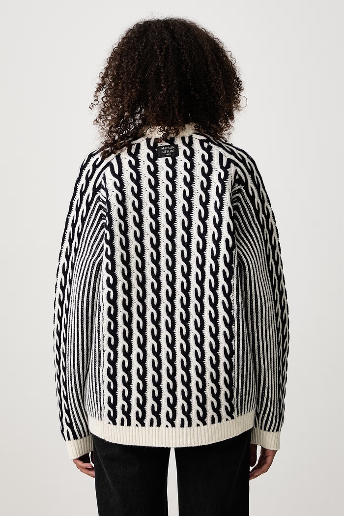 Odzież Maison Kitsuné Sweter z wełną damski MRWKJ10KT1236 beżowy