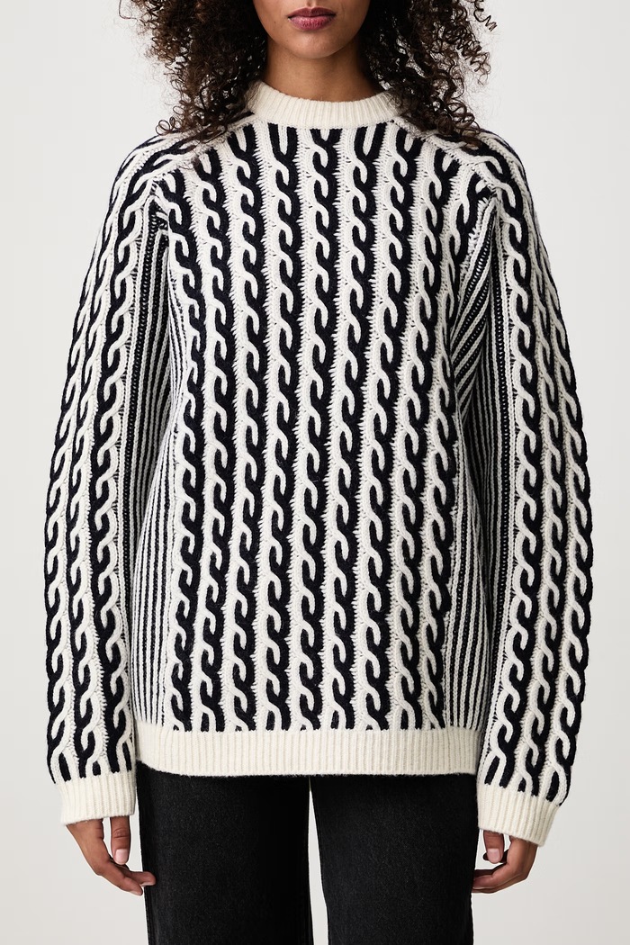 Sweter z wełną damski Maison Kitsuné beżowy MRWKJ10KT1236