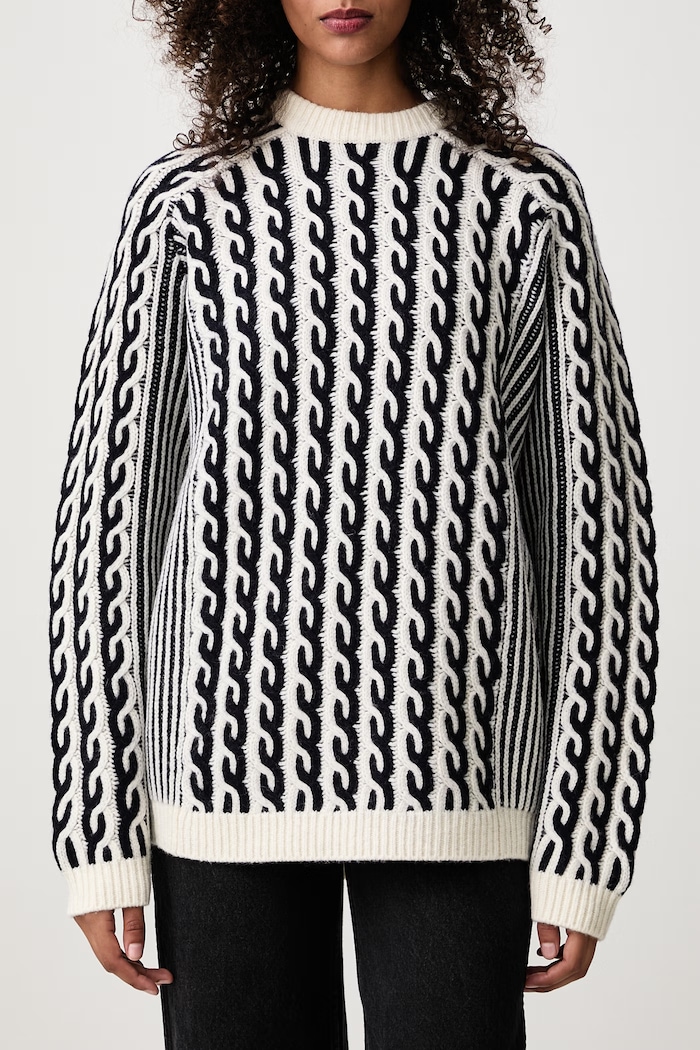 Sweter z wełną damski Maison Kitsuné beżowy MRWKJ10KT1236