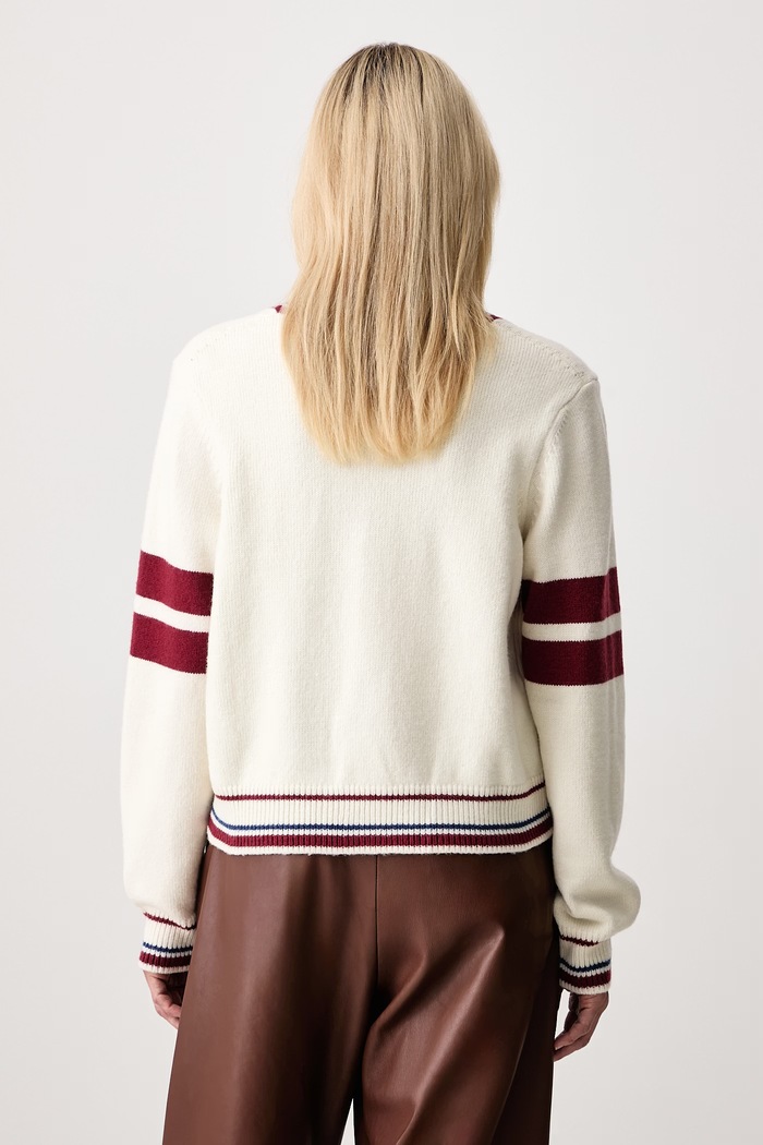 Ρούχα Off-White College Knit Crop ζακέτα με μαλλί γυναικεία 2FE00530T μπεζ