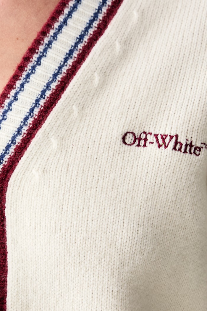 Off-White College Knit Crop ζακέτα με μαλλί γυναικεία 2FE00530T