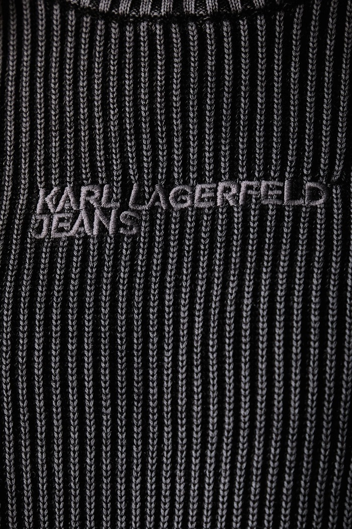 Sweter damski bawełniany Karl Lagerfeld Jeans szary B4W18075