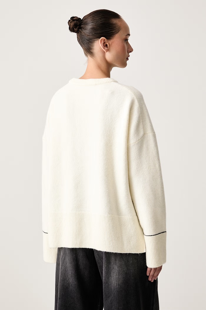Odzież Karl Lagerfeld Jeans Sweter damski z wełną B4W18057 beżowy