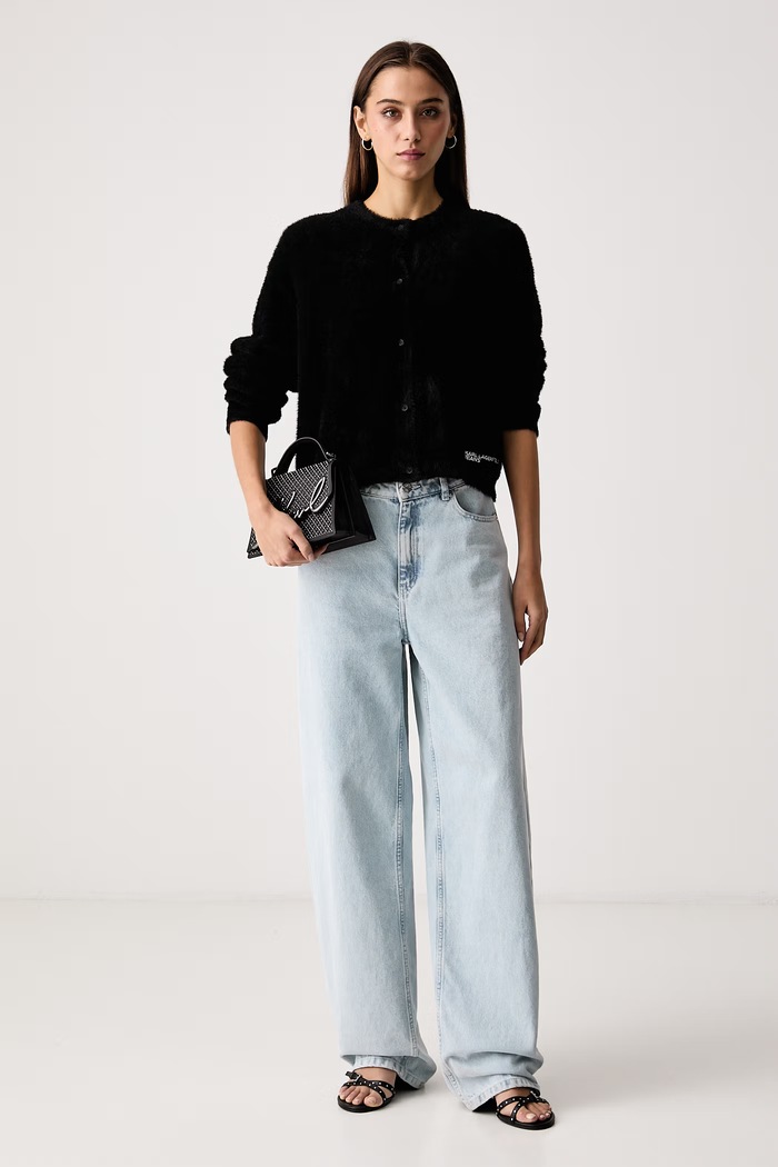 Karl Lagerfeld Jeans Kardigan za žene B4W18007 crna AW26