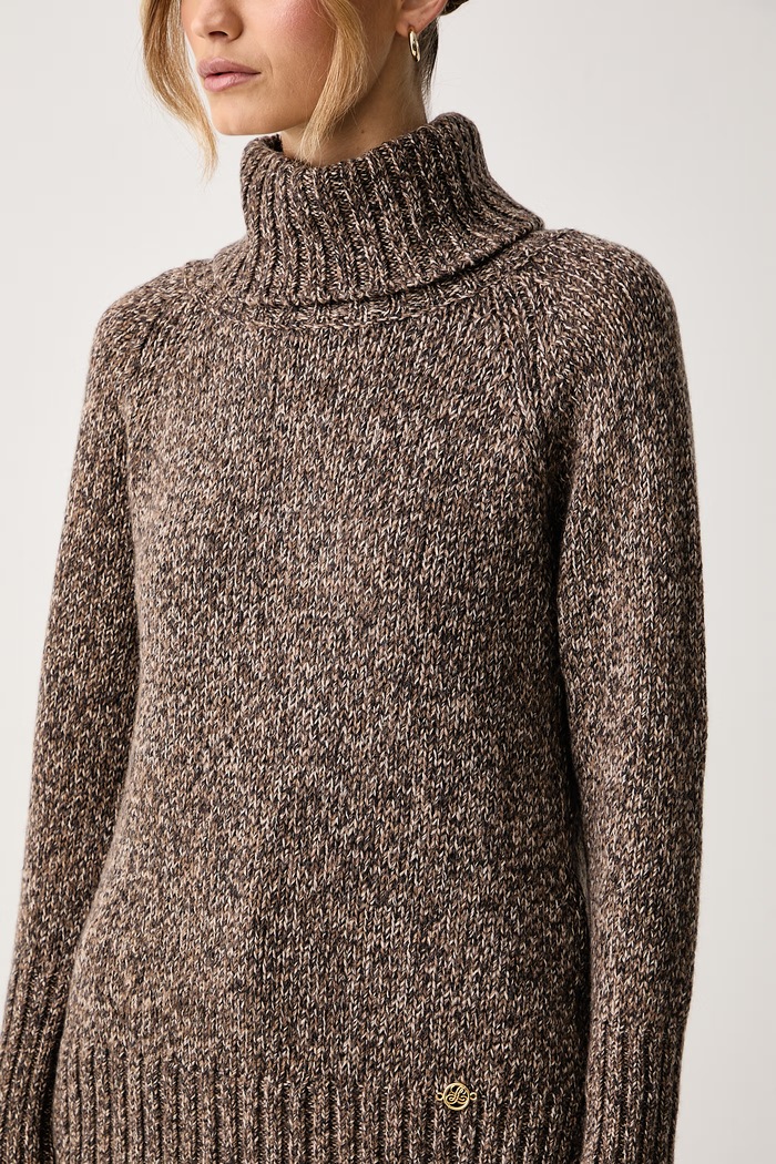Sweter damski z wełną Magnesite Luisa Spagnoli 100465 brązowy