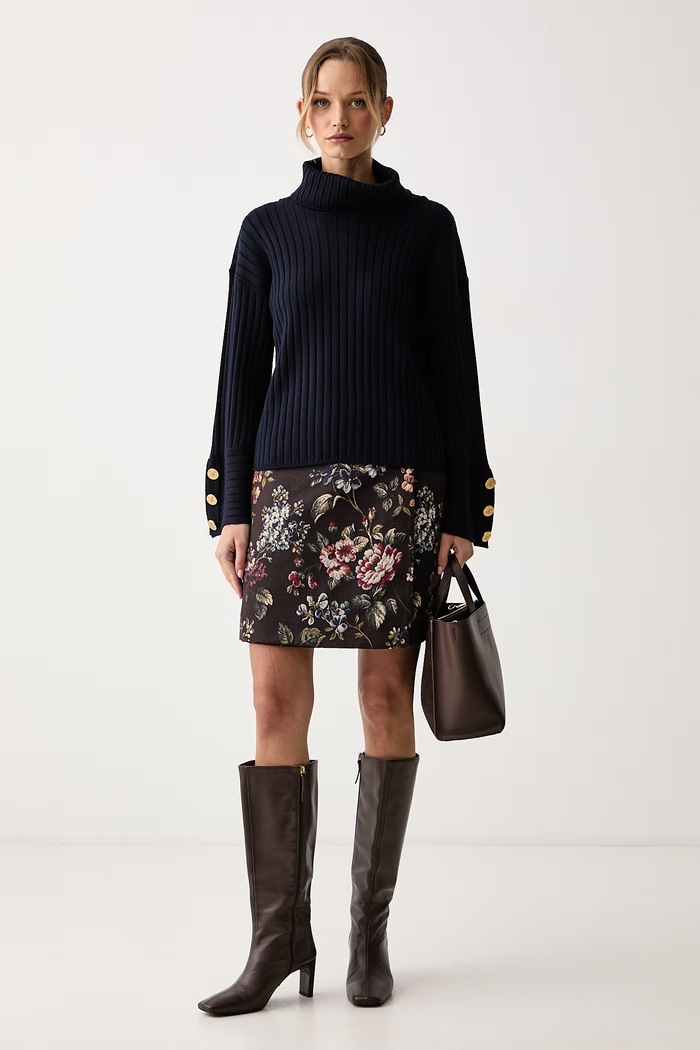 Luisa Spagnoli Golf damski wełniany Mabels 100567 granatowy AW26