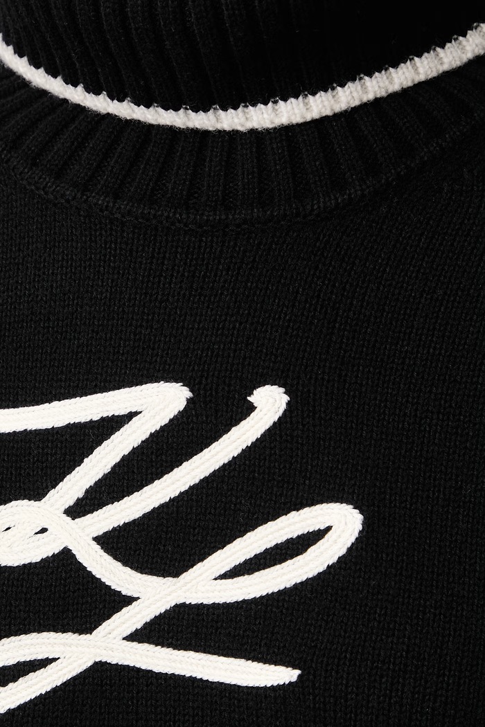 Sweter damski z wełną Karl Lagerfeld czarny B4W18033