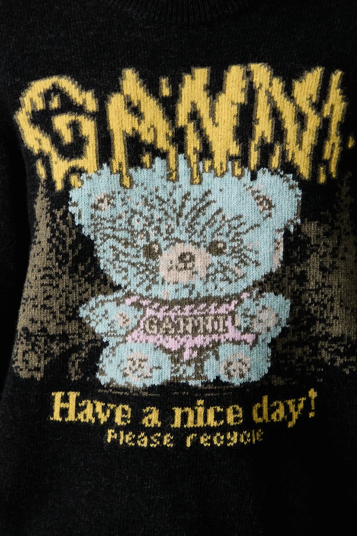 GANNI Teddy sweter z wełną damski A1150058