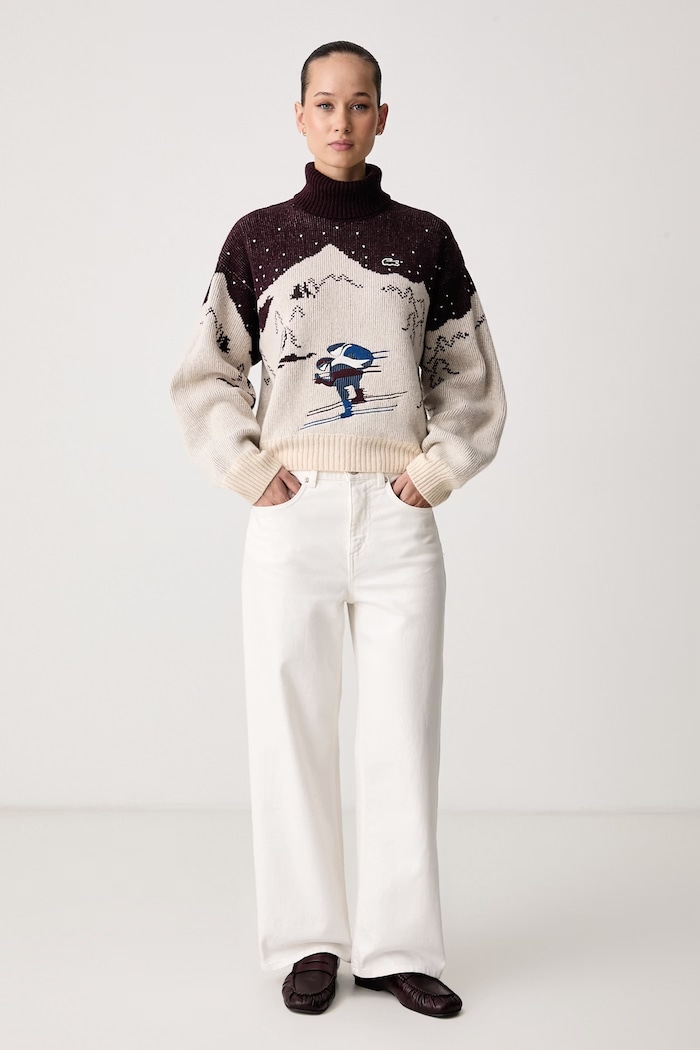 Lacoste Светр жіночий з вовною AF9296 бордо AW26