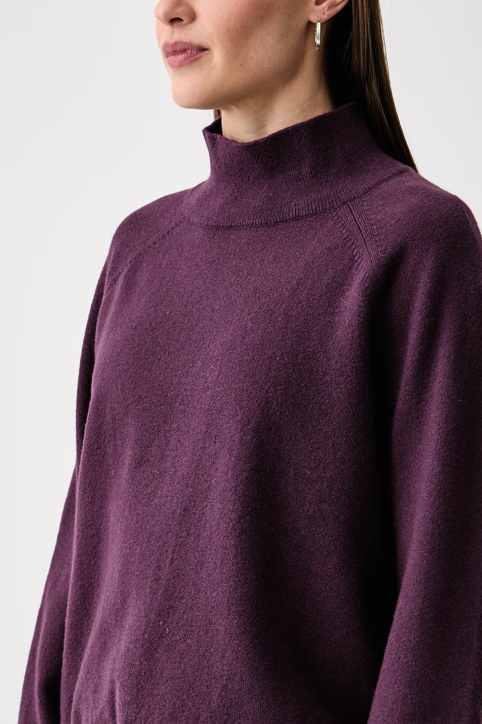 Sweter damski z dodatkiem wełny Marc O'Polo 5000017092 fioletowy