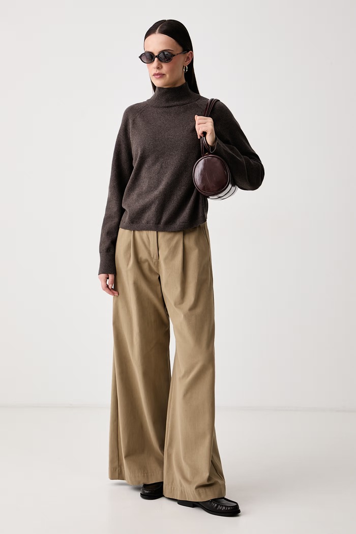 Marc O'Polo Sweter damski z dodatkiem wełny 5000017092 brązowy AW26