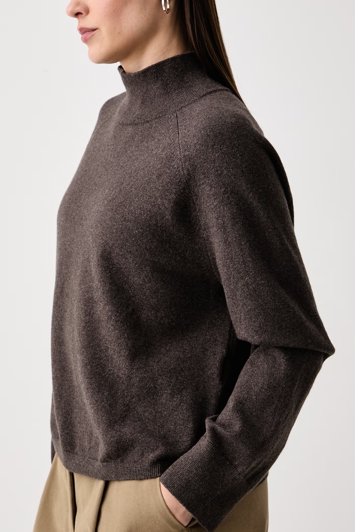 Sweter damski z dodatkiem wełny Marc O'Polo 5000017092 brązowy