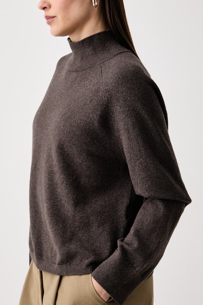 Sweter damski z dodatkiem wełny Marc O'Polo 5000017092 brązowy