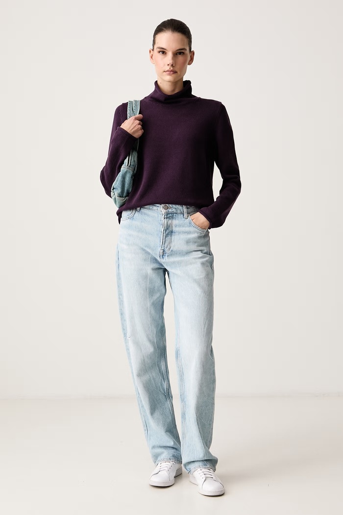 Marc O'Polo Sweter damski bawełniany 5000016701 fioletowy AW26