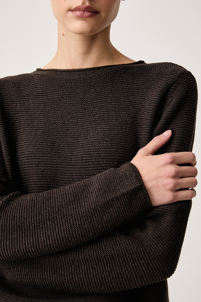 Sweter damski bawełniany Marc O'Polo 5000010442 brązowy