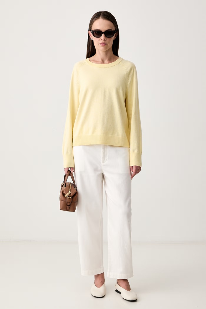 Marc O'Polo Sweter damski z bawełną 5000006907 żółty AW26