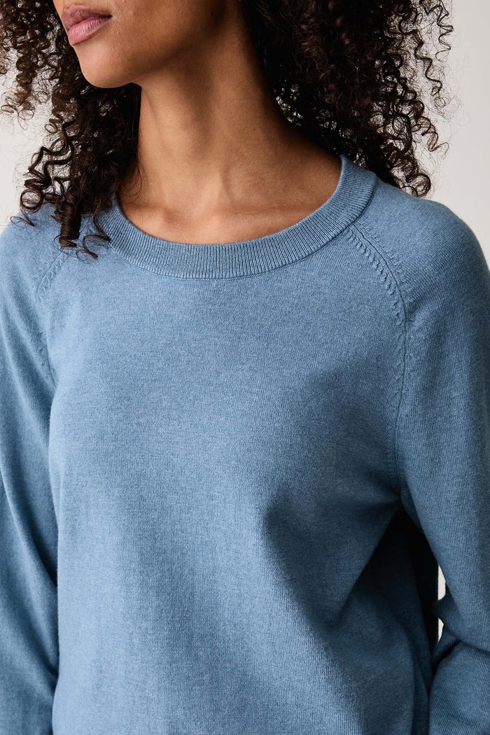 Sweter damski z bawełną Marc O'Polo 5000006907 niebieski