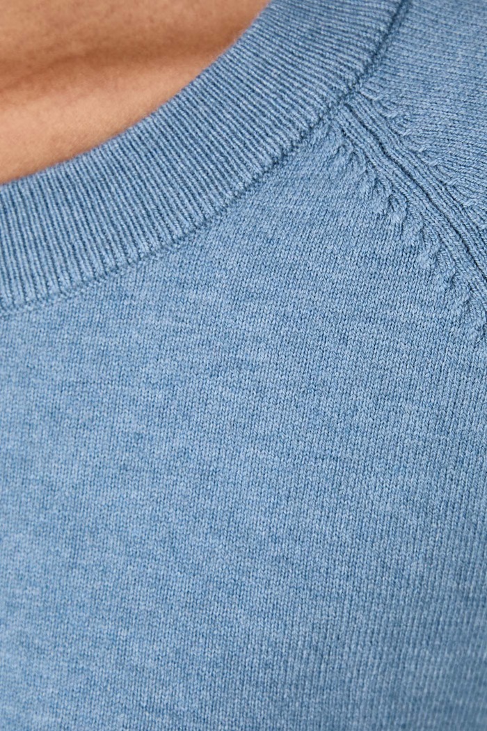 Sweter damski z bawełną Marc O'Polo niebieski 5000006907