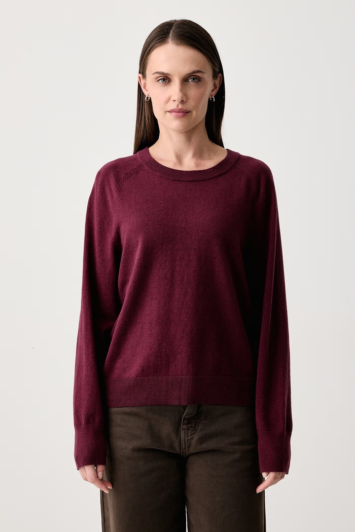 Marc O'Polo Sweter damski z bawełną bordowy 5000006907