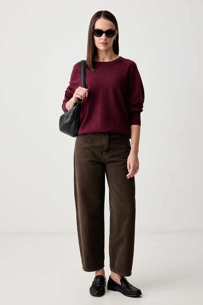 Marc O'Polo Sweter damski z bawełną 5000006907 bordowy AW26