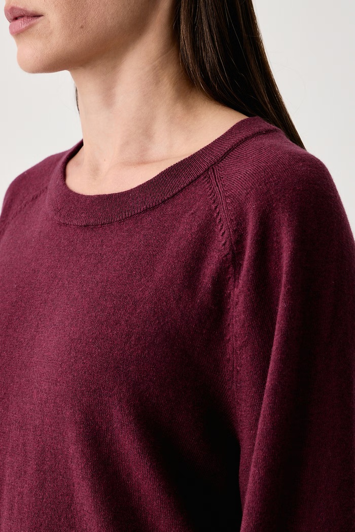 Sweter damski z bawełną Marc O'Polo 5000006907 bordowy