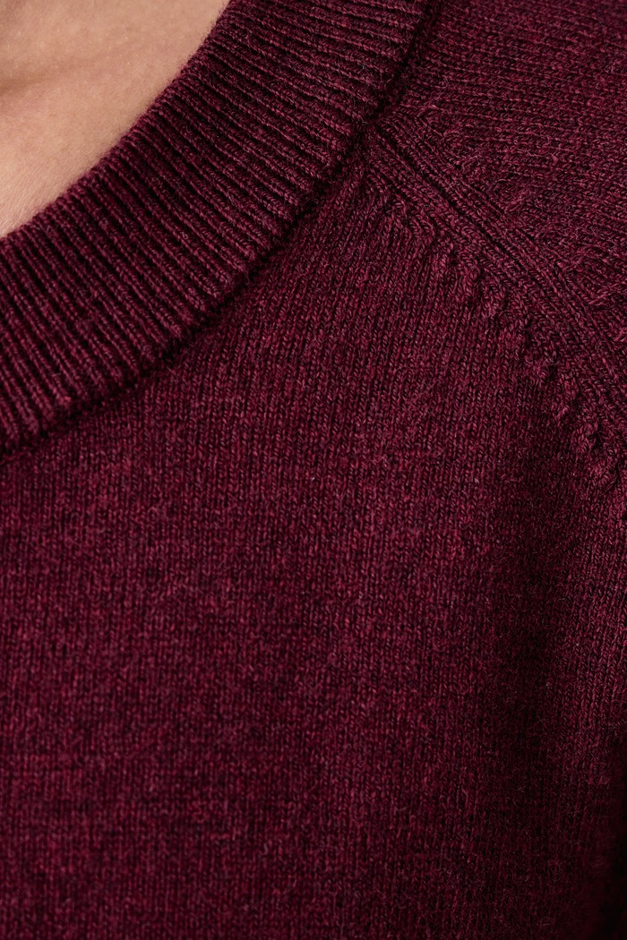 Sweter damski z bawełną Marc O'Polo bordowy 5000006907
