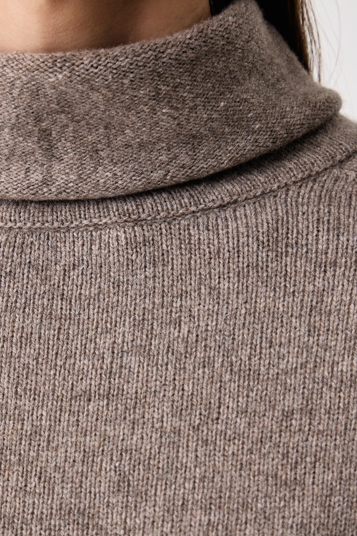Sweter damski z wełną Marc O'Polo beżowy 5000018473