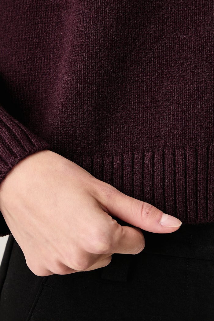 Sweter damski z dodatkiem wełny Marc O'Polo bordowy 5000016775