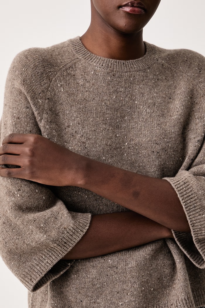 Sweter damski z wełną Marc O'Polo 5000015820 beżowy