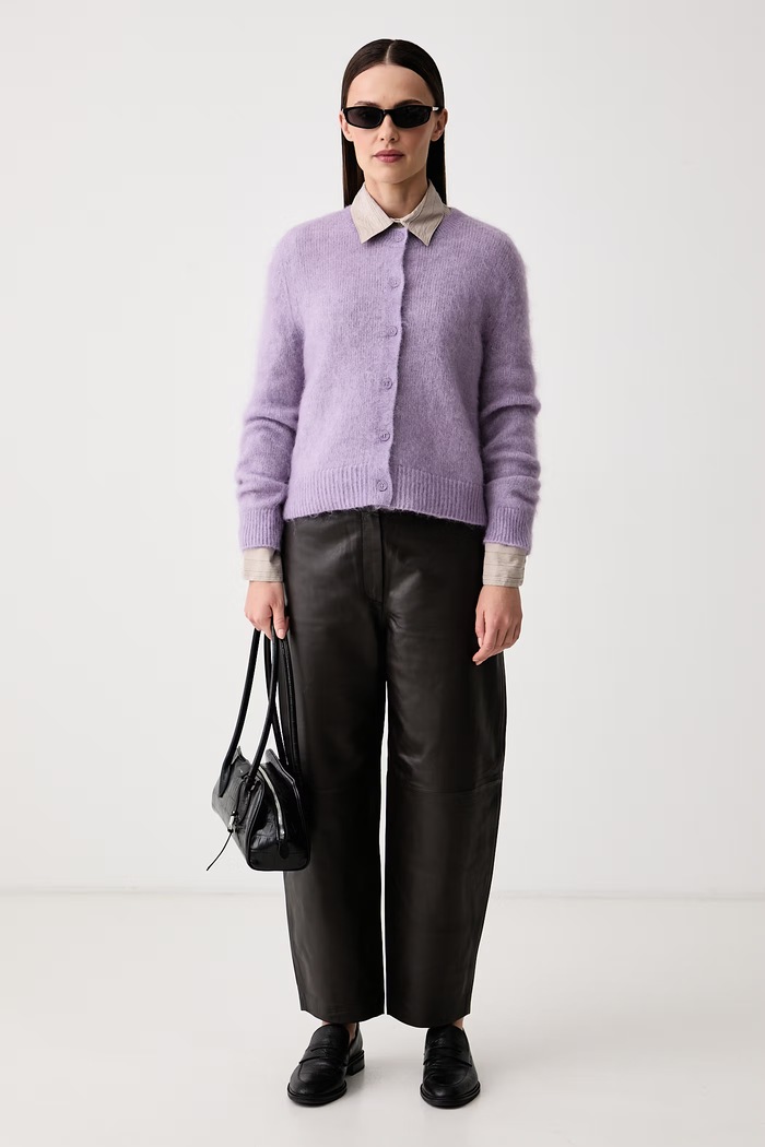Marc O'Polo Kardigan damski z wełną 5000015738 fioletowy AW26