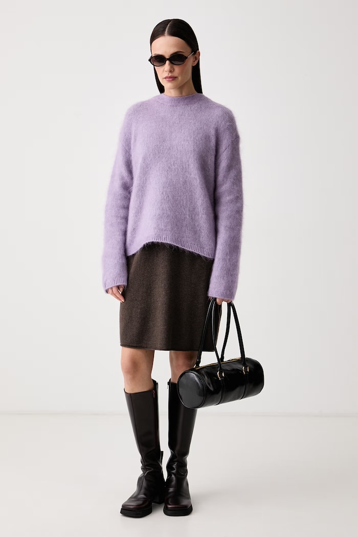 Marc O'Polo Sweter damski z wełną 5000015736 fioletowy AW26