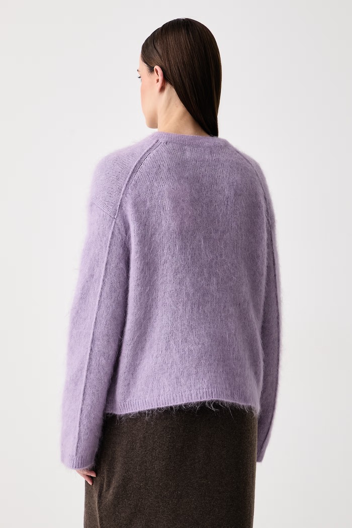 Odzież Marc O'Polo Sweter damski z wełną 5000015736 fioletowy