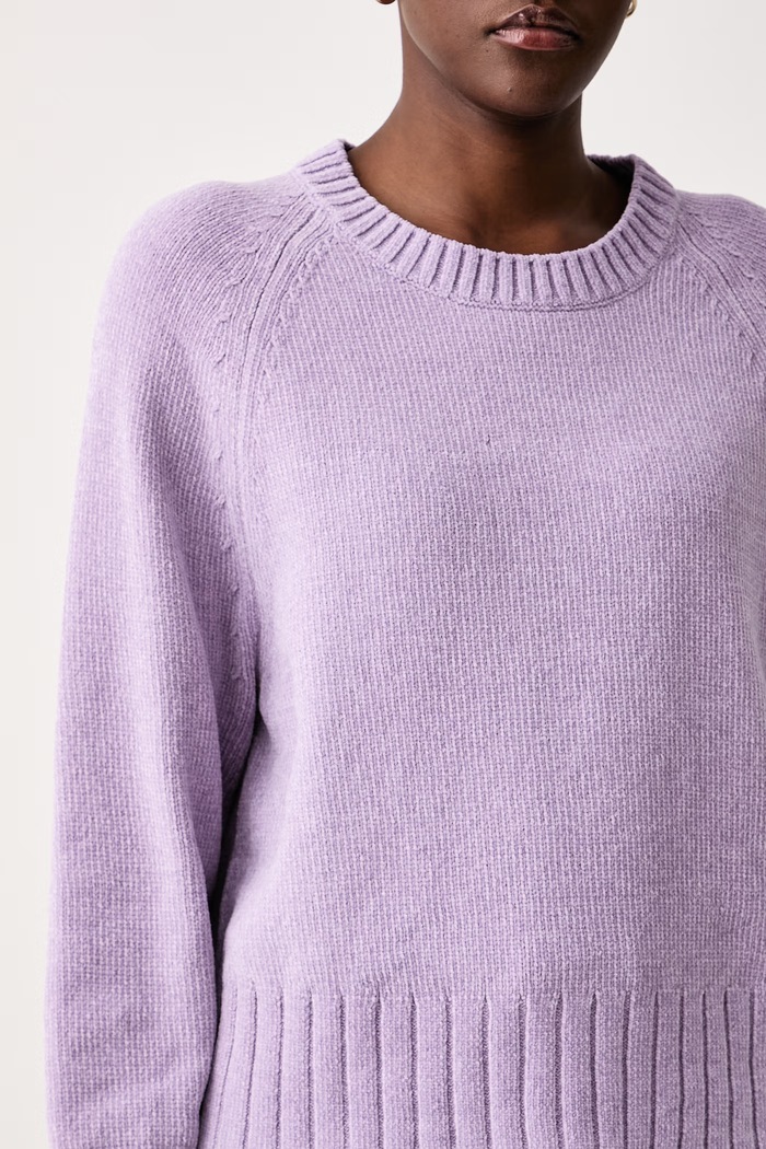 Sweter damski z bawełną Marc O'Polo 5000015679 fioletowy
