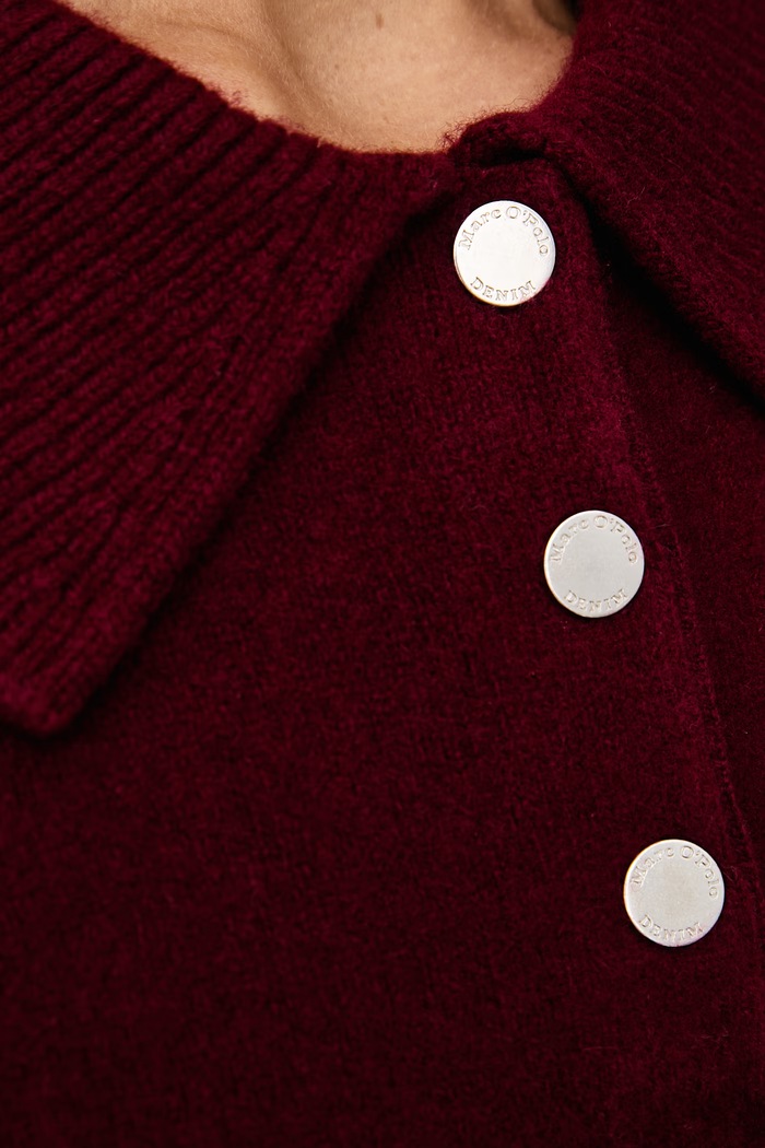Sweter damski wełniany Marc O'Polo bordowy 5000014780