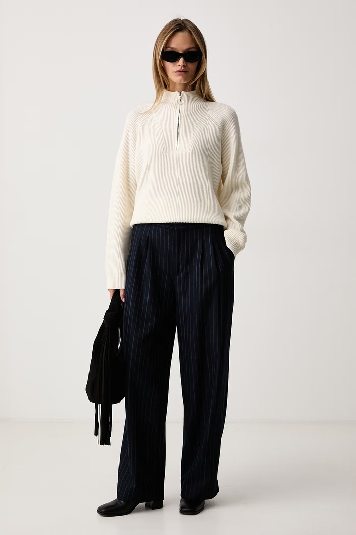 Marc O'Polo Sweter damski wełniany 5000012355 beżowy AW26
