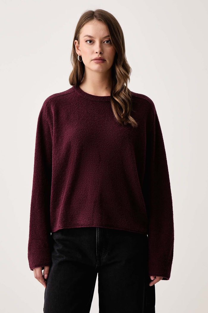 Marc O'Polo Sweter damski z wełną bordowy 5000012089