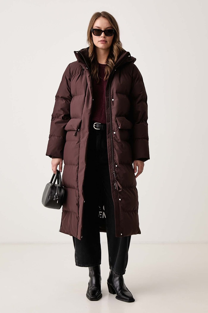 Marc O'Polo Sweter damski z wełną 5000012089 bordowy AW26