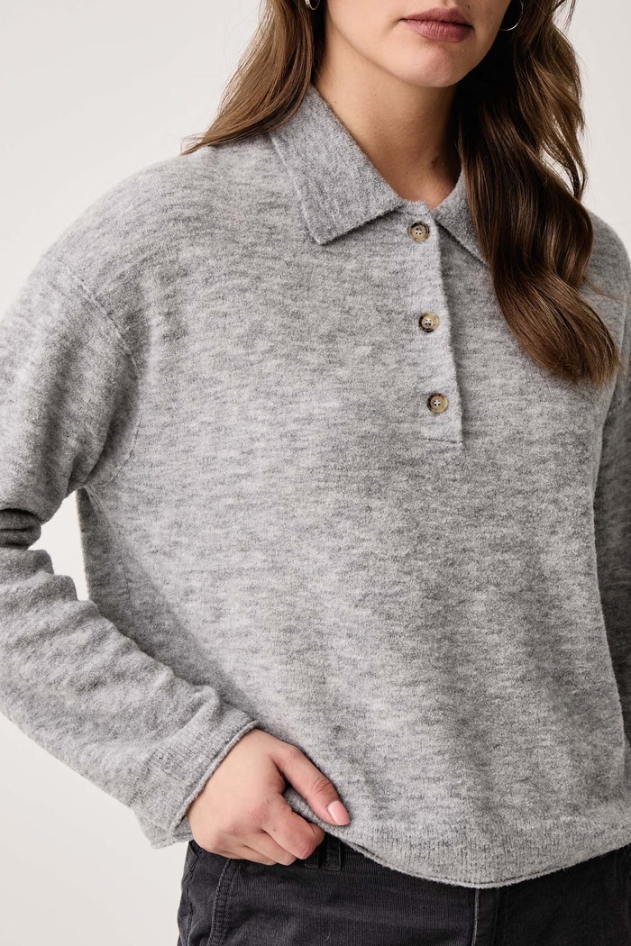 Sweter damski z wełną Marc O'Polo 5000012081 szary