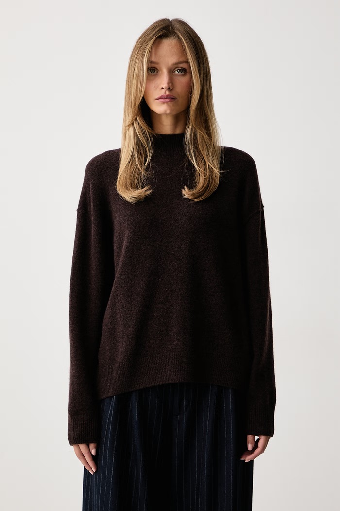 Marc O'Polo Sweter damski z wełną brązowy 5000007108