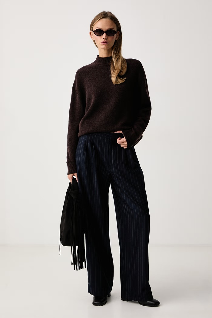 Marc O'Polo Sweter damski z wełną 5000007108 brązowy AW26