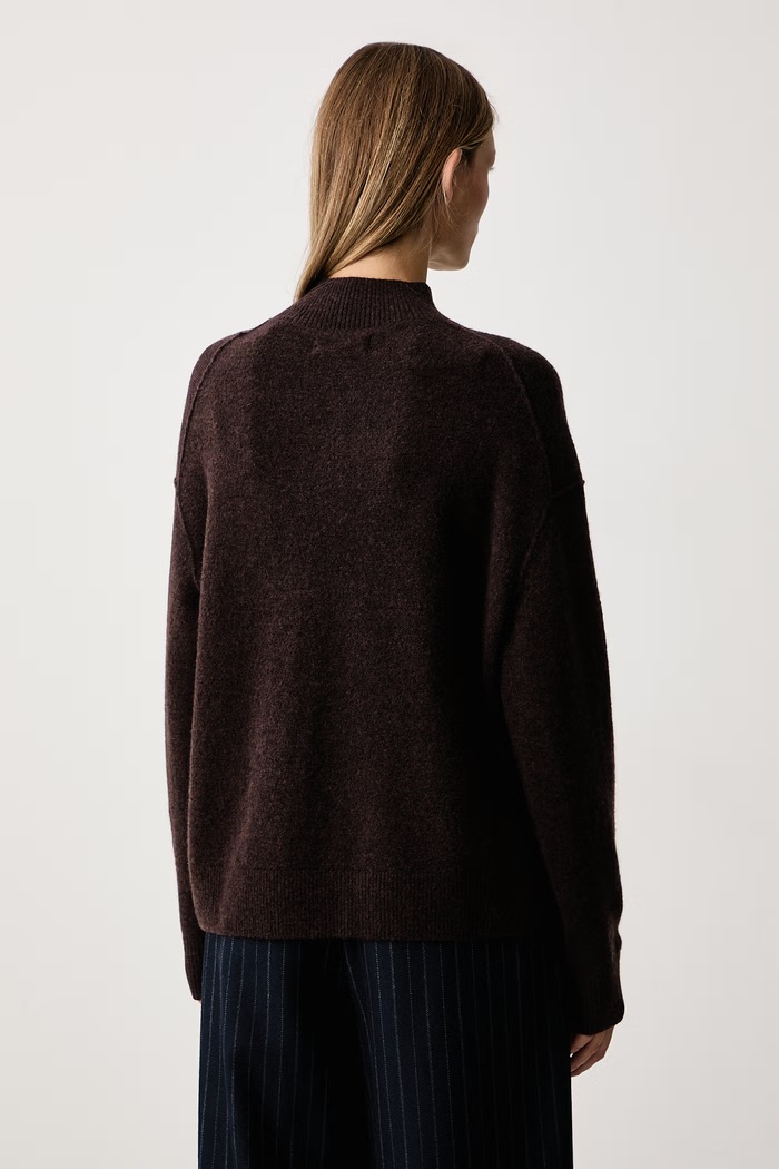 Odzież Marc O'Polo Sweter damski z wełną 5000007108 brązowy