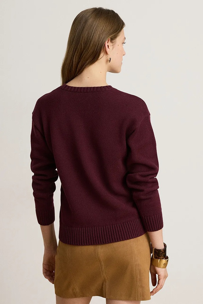 Lauren Ralph Lauren Sveter detský bavlnený 200B27844 burgundské AW26