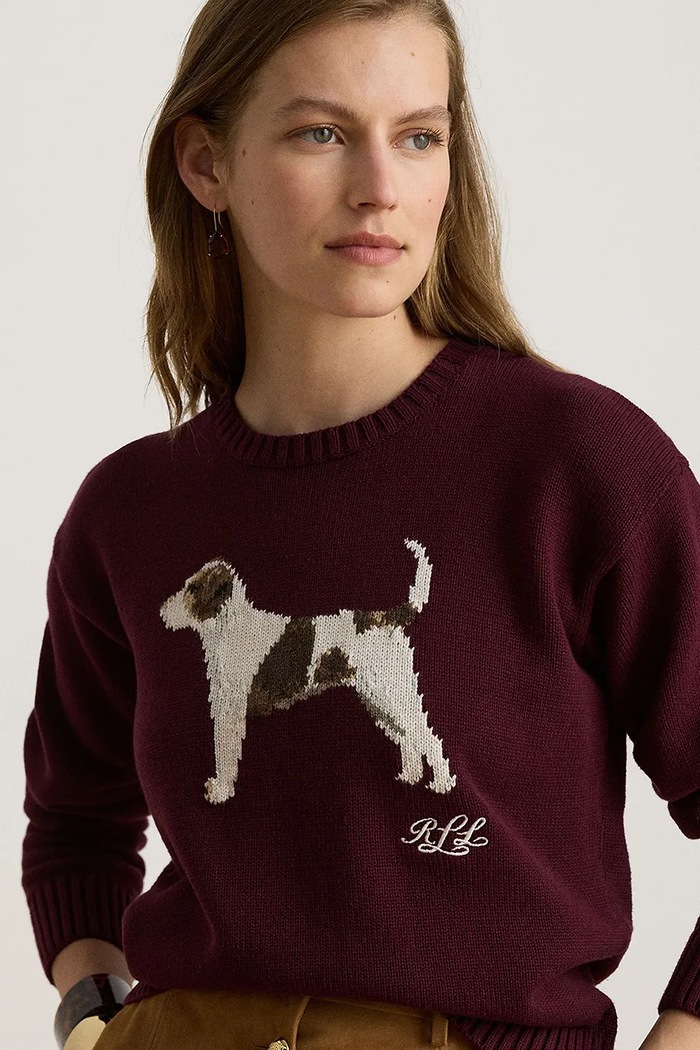 Sveter detský bavlnený Lauren Ralph Lauren 200B27844 burgundské
