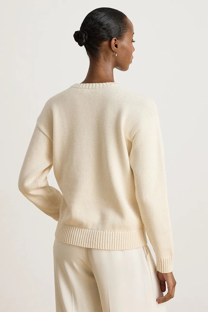 Lauren Ralph Lauren Sweter damski bawełniany 200B27841 beżowy AW26