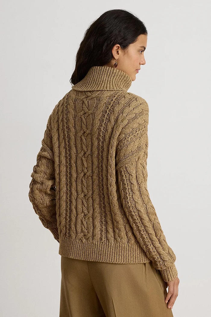 Lauren Ralph Lauren Sweter damski bawełniany 200B27835 brązowy AW26