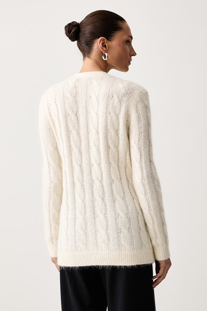Odzież Lauren Ralph Lauren Sweter rozpinany damski z dodatkiem wełny i moheru 200B27529 beżowy
