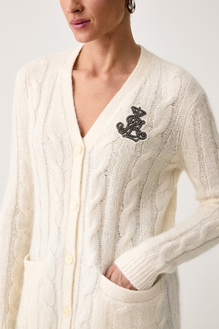 Sweter rozpinany damski z dodatkiem wełny i moheru Lauren Ralph Lauren 200B27529 beżowy