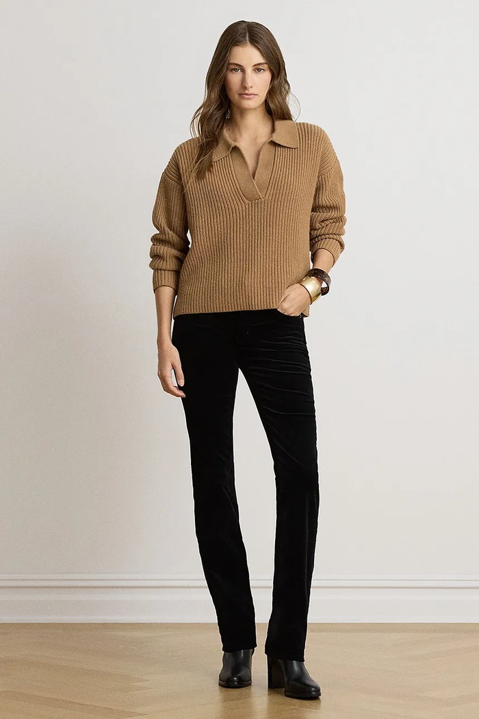 Odzież Lauren Ralph Lauren Sweter damski z wełną 200979676 brązowy
